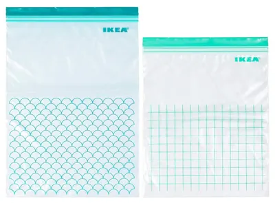 Gefrierbeutel wiederverschließbar, 30 Stück, 6L+4,5L, transparent