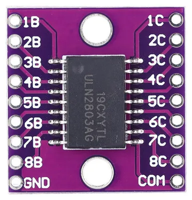 Immagine prodotto di 2 moduli array di transistor Darlington ULN2803A, accessori elettrici industriali, colore viola, 50V