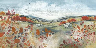 Image de Diane Demirci - imprimé "Autumn Walk" PM5468 (60 cm x 30 cm) (Orange/Grün/Blau)