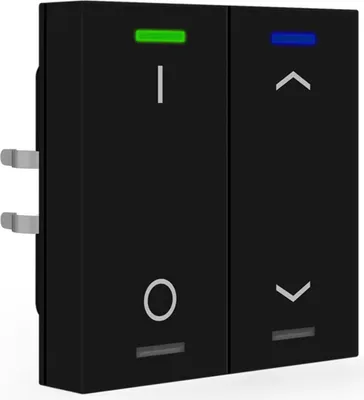 Produktbild von MDT BE-TAL550206.D1 KNX Taster Light 55 2-fach RGBW Schwarz matt Schalt._Jalous.