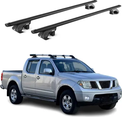 Image de Barres de toit transversales pour Nissan Navara D40 2004-2015 4 P Noir 2x ABE
