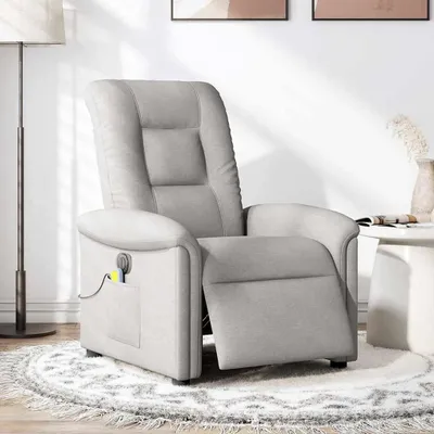 Produktbild von vidaXL Massagesessel Elektrisch Wolkengrau Stoff