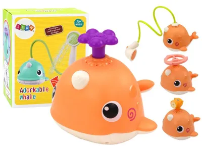 Obrázek produktu pro Hračka do vany velryba 3 tipy oranžová