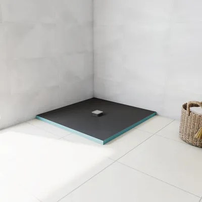 Produktbild von Duschspa 90x90x4cm Duschwanne Wasserdichte XPS Duschbodenplatte Duschplatte Mit Ablaufgarnitur
