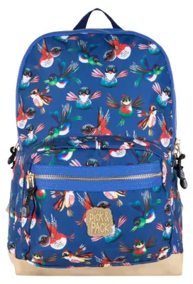 Produktbild von Pick & Pack Kinderrucksack Vögel navy - nachhaltiger Schulrucksack 13 Zoll