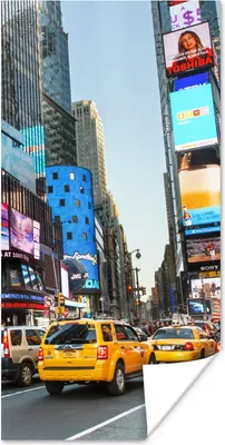 Produktbild von MuchoWow® Poster New York - Taxi - Gelb 80x160 cm - Kinderzimmer