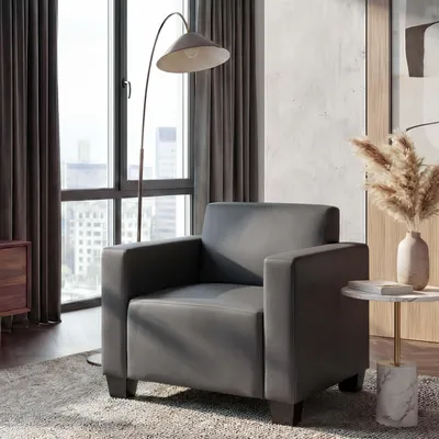 Produktbild von Sessel Loungesessel Mocalieri, Kunstleder  dunkelgrau