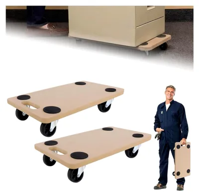 Produktbild von 2X Möbelroller Transportroller 580 x 290 x 108 mm Transporthilfe mit Rollen Rollbretter für Umzüge und Möbel-Transport, inkl. Gummipads bis zu 200 kg Traglast