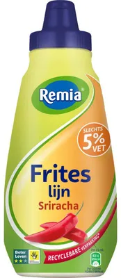 Produktbild von Remia Friteslijn Sriracha Sauce 350 ml – Würzige, cremige Sauce für Pommes & Snacks