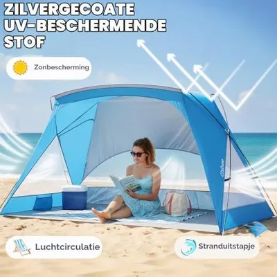 Productafbeelding van Draagbare Strandtent met UV-Bescherming voor 1-2 Personen
