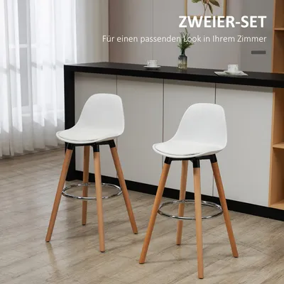 Produktbild von Barkeeperstuhl - Barhocker - Barstühle - Küchenstuhl - Hocker - Set aus 2 - Kunstlederbezug - Mit Fußstütze