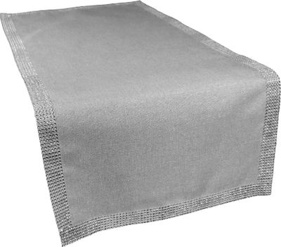 Tischdecke, Tischdecke mit Strasssteinen, Grau, glamourös, Margo 140x200