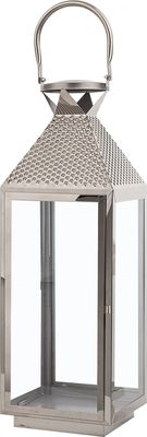 BELIANI Laterne Silber 18 x 55 cm Edelstahl Dekorativ Rechteckig Klassisch
