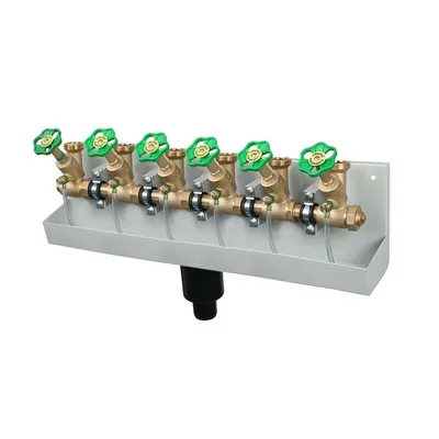 Produktbild von SCHLÖSSER Kompakt-Verteilerstation 6-Strang Verteiler - Zulauf 1 Zoll - DN 25, mit Ablaufrinne