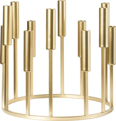 Zdjęcie produktu dla BELIANI Świecznik 12 ramienny złoty metal minimalistyczny nowoczesny design