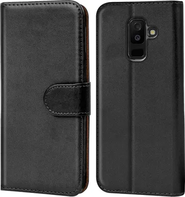 Produktbild von Conie Klapp Tasche für Samsung Galaxy A6 Plus Kartenfach Rundumschutz Hülle in Schwarz