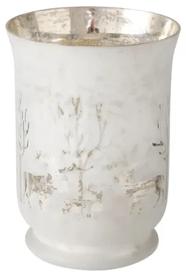 Zdjęcie produktu dla Wind light Winta duży H20cm biały 3 jelenie złoty Świecznik na tealighty świąteczne