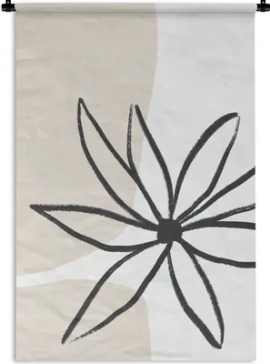 Produktbild von MuchoWow® Wandteppich Wandbehang Blumen - Minimalismus - Pastell 90x135 cm Tapisserie Dekoration Wandtuch - Baumwolle - Wandskulptur