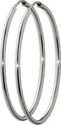 Produktbild von Paar 925 Sterling Silber Creole Ohrringe Ohrschmuck Ohrhänger Rhodiniert 50mm 7421