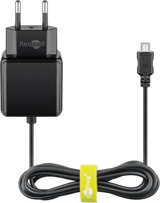 Image de Goobay 49603 Adaptateur secteur Micro-USB (15 W), noir, 1.5 m - Chargeur universel pour appareils avec prise Micro-USB