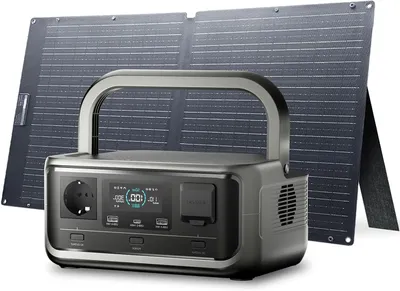 Image de Station d'alimentation portable - Générateur solaire - Électricité pour le camping et les voyages - Batterie LiFePO4 - 256 Wh - Noir
