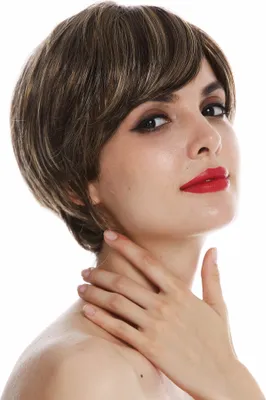 Produktbild von WIG ME UP Perücke Monofilament kurz glatt Braun Blond Bubikopf DW3042-MT-WALNUT