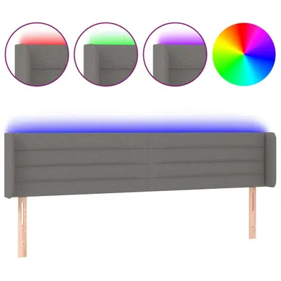 Produktbild von vidaXL LED Kopfteil Dunkelgrau 183x16x78/88 cm Stoff