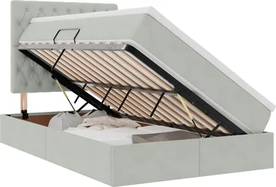 Obrázok produktu pre Postel s úložným prostorem a matrací Svetlosivá 120 x 200 cm