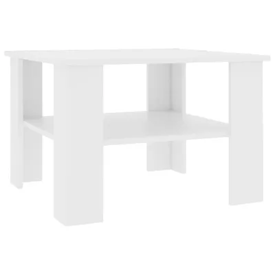 Zdjęcie produktu dla vidaXL Stolik kawowy biały 60x60x42 cm materiał drewnopochodny - Stoliki kawowe