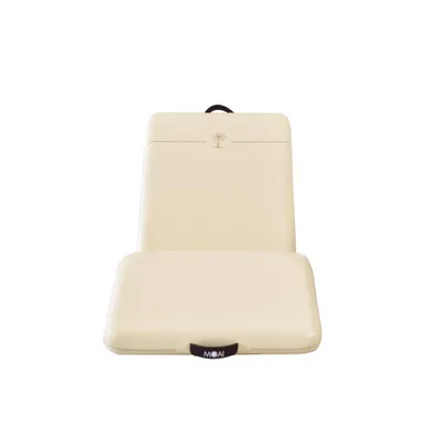 Produktbild von MOAI Lounger – Aufblasbare Luftliege mit Drop-Stitch-Technologie (18 PSI) – Schwimmfähige Luftmatratze für Strand, Pool & Garten – Sandbeige mit Palme