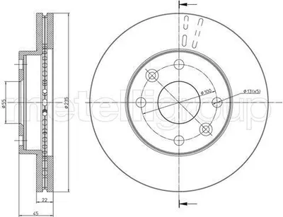 Produktbild von 2x METELLI Bremsscheibe 23-0959 für KIA RIO Kombi (DC) RIO Stufenheck (DC_)