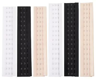 Produktbild von Korsett-BH-Verlängerungshaken - 3 Reihen mit 15/16 Haken - Für Bustiers Shapewear und Taillentrainer - 6 Paar in Schwarz und Weiß