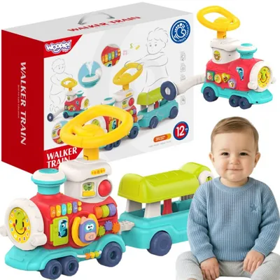 Produktbild von WOOPIE BABY Lokomotive – Schiebewagen und Rutschauto 2-in-1 – Interaktiver Zug