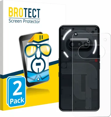 Produktbild von 2x Für Nothing Phone (3a) (Rückseite) Schutzfolie BROTECT Displayschutz Display Schutz Folie Klar Transparent