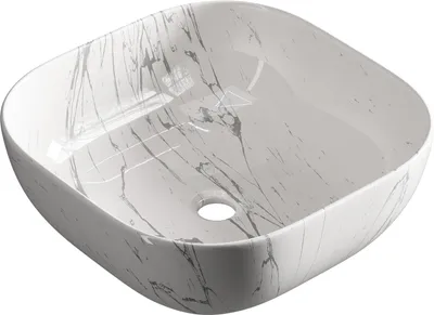 Produktbild von Aufsatzwaschbecken 42 cm marmor weiß