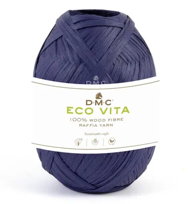 Produktbild von DMC Eco Vita Raffia 50 g Nachhaltiges Garn aus Holzfasern 100 m Farbe 071 - Dunkelblau