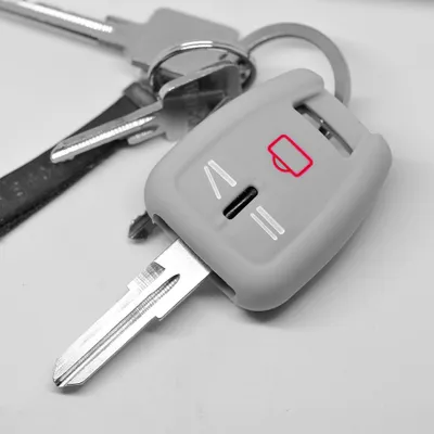 Produktbild von Auto Schlüssel Hülle Silikon Schutz Cover Grau kompatibel mit OPEL Signum Vectra C Vauxhall 3 Tasten Funk Fernbedienung