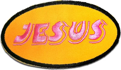 Produktbild von Jesus - Aufnäher, Bügelbild, Aufbügler, Applikationen, Patches, Flicken, Zum Aufbügeln, Größe: 9,4 x 5 cm
