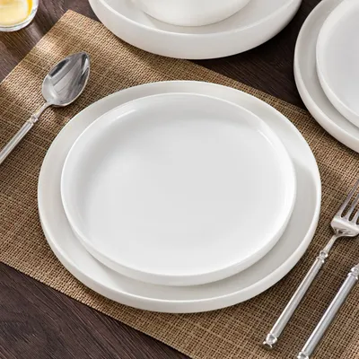 Produktbild von MALACASA, 32 tlg. Porzellan Geschirrset Kombiservice Tafelservice mit je 8 Speiseteller, Dessertteller, Suppenteller, Schale, cremeweiß