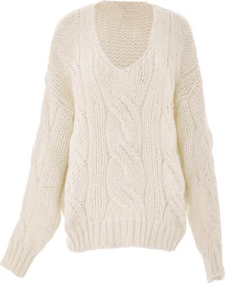 Produktbild von ebeeza damen strickpullover - wollweiss, M