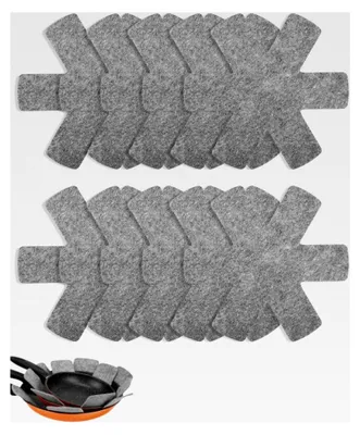 Produktbild von 12 Stück Pfannenschoner, Topfschutz, Stapelschutz, Hitzebeständig, Anti-Rutsch Schutz für Pfannen, Töpfe und Schüsseln, Küchenutensilien, 26 cm