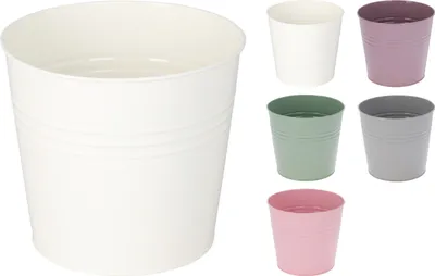 Immagine prodotto di 5x fioriera da balcone in metallo 5 colori Ø13xH11cm