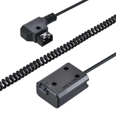 Produktbild von Andoer V-Mount D-Tap auf NP-FW50 DC-Koppler, Strom-Dummy-Akku-Adapter, Spiralkabel-Zubehör, Ersatz für Sony a7, a7ii, a7s, a7r, a7sii Kameras für a7rii, a6500, a6300, a6000, a5000, a5100, nex-5 und nxx-7