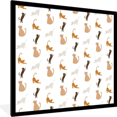 Produktbild von MuchoWow® MuchoWow® Gerahmtes Poster Haustiere - Farben - Muster 40x40 cm - Poster mit zchwarzem Bilderrahmen - Mit Rahmen - Wanddekoration Schlafzimmer