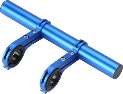 Image de Bleu Rallonge de guidon de vélo de 20cm, Support de rallonge de guidon de vélo à double pince Pour maintenir les lampes de vélo électrique de moto, les tachymètres, le support de téléphone GPS