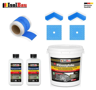 Dichtset Dusche Flüssigfolie 16 kg Abdichtset Dichtband Bad Duschelement Set
