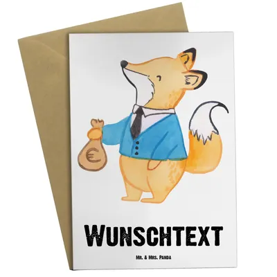 Produktbild von Mr. & Mrs. Panda Personalisierte Grußkarte Steuerberater mit Herz - Weiß - Personalisierte Geschenke, Mitarbeiter, Grußkarten personalisiert, Grußkarte als Geldgeschenk
