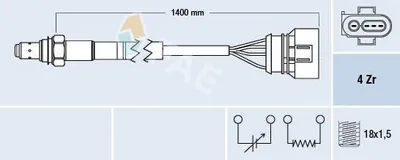 Produktbild von FAE Lambdasonde für VW Transporter IV Bus (70B, 70C, 7DB, 7DK, 70J, 70K, 7DC, 7DJ) 77461