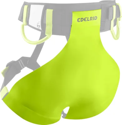 Produktfoto des Seat Protectors Irupu von Edelrid; leuchtend gelb mit schwarzen Trägern; für Klettern und Canyon.