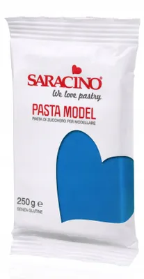 Image de Pâte à sucre bleu pour modelage, 250 g, marque Saracino